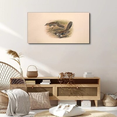 Birds in a delicate setting Print on canvas