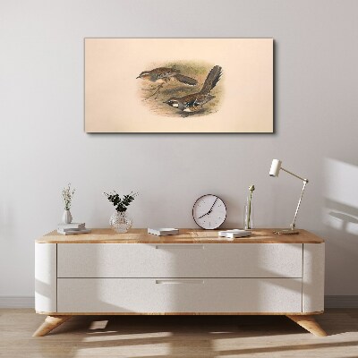 Birds in a delicate setting Print on canvas