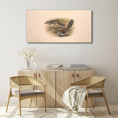 Birds in a delicate setting Print on canvas