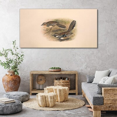 Birds in a delicate setting Print on canvas