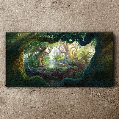 A mysterious forest full of life Canvas wall art