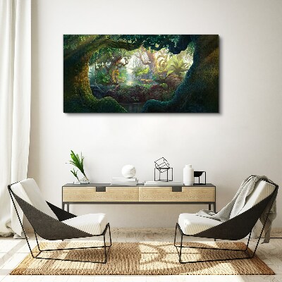 A mysterious forest full of life Canvas wall art