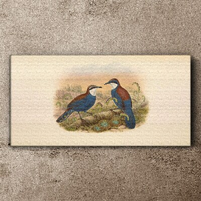 Birds Talking in Pastel Scenery Print on canvas