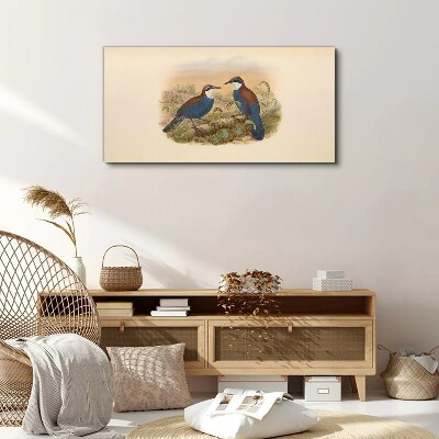 Birds Talking in Pastel Scenery Print on canvas