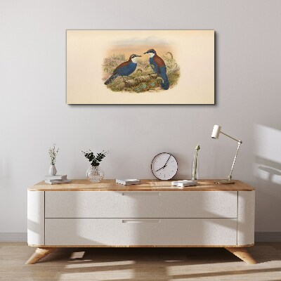 Birds Talking in Pastel Scenery Print on canvas