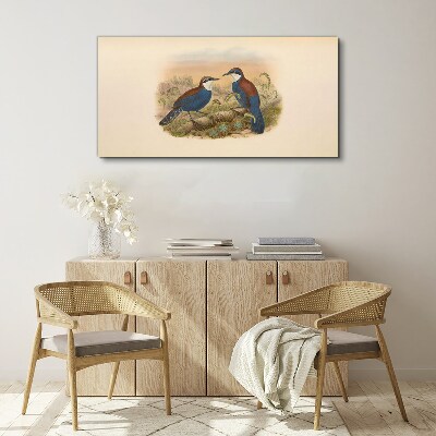 Birds Talking in Pastel Scenery Print on canvas
