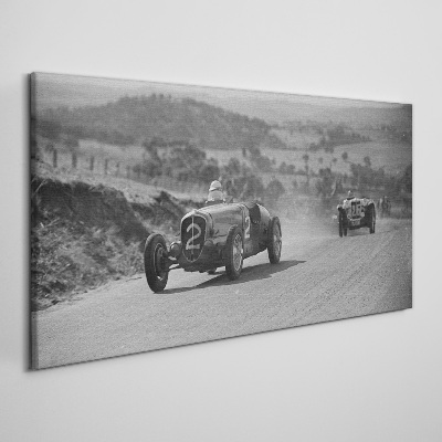 Racing thrills from the 1950s. Print on canvas