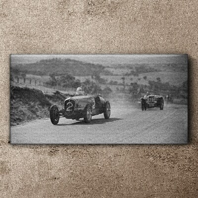 Racing thrills from the 1950s. Print on canvas