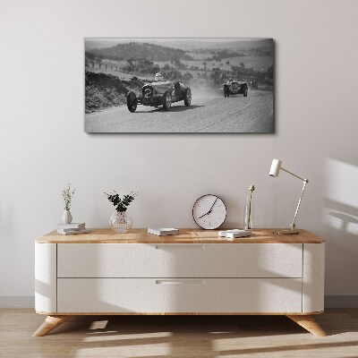 Racing thrills from the 1950s. Print on canvas