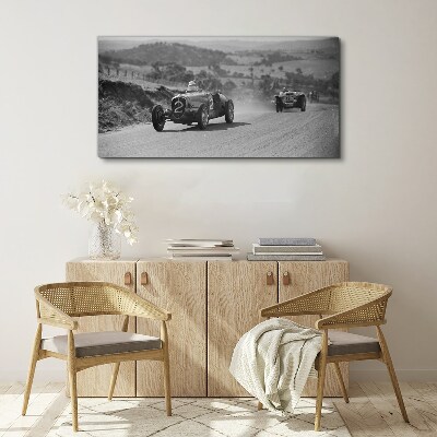Racing thrills from the 1950s. Print on canvas