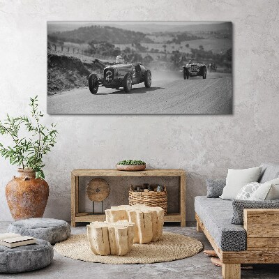 Racing thrills from the 1950s. Print on canvas