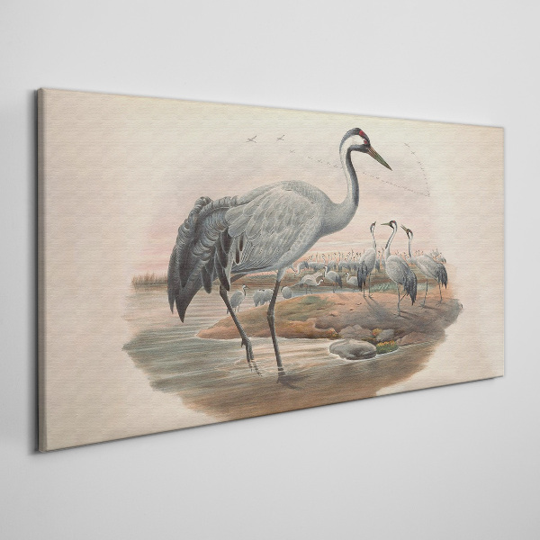 Lapwing on the water background Canvas wall art