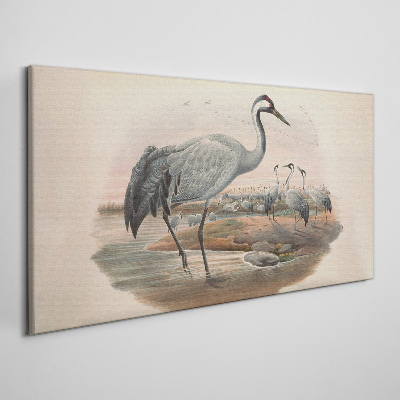 Lapwing on the water background Canvas wall art