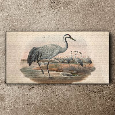 Lapwing on the water background Canvas wall art