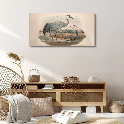 Lapwing on the water background Canvas wall art