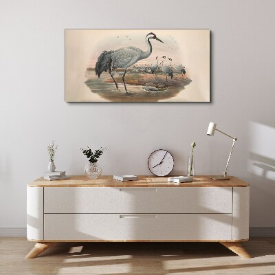 Lapwing on the water background Canvas wall art