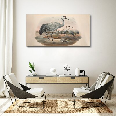 Lapwing on the water background Canvas wall art