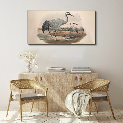 Lapwing on the water background Canvas wall art
