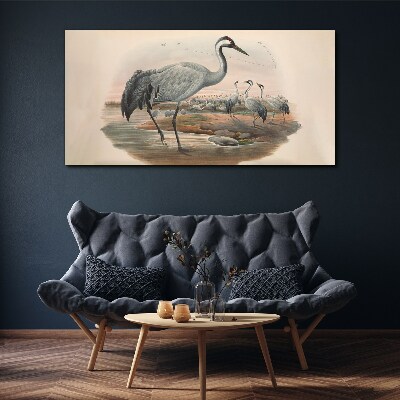 Lapwing on the water background Canvas wall art