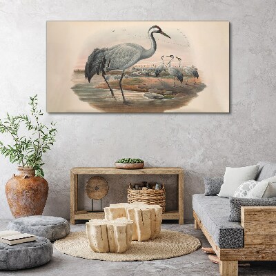 Lapwing on the water background Canvas wall art