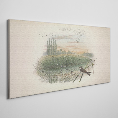 Bird drawing Canvas print