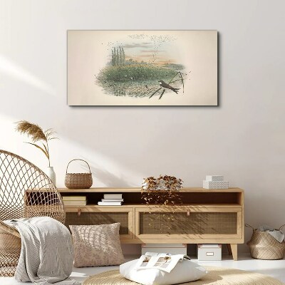 Bird drawing Canvas print