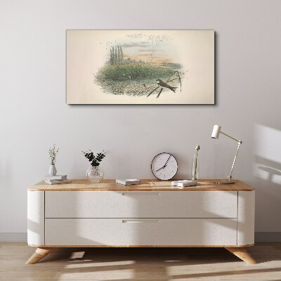 Bird drawing Canvas print