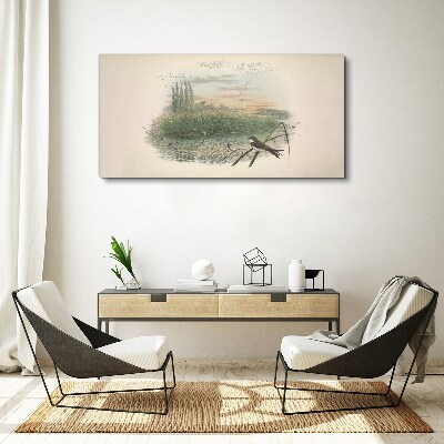 Bird drawing Canvas print