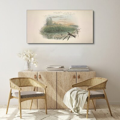 Bird drawing Canvas print