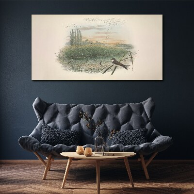 Bird drawing Canvas print