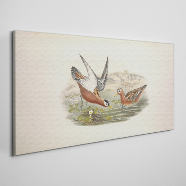 Birds over the water Print on canvas