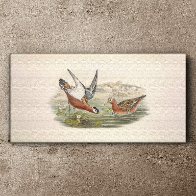 Birds over the water Print on canvas
