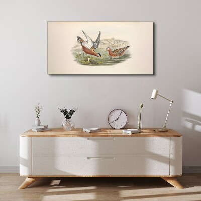 Birds over the water Print on canvas