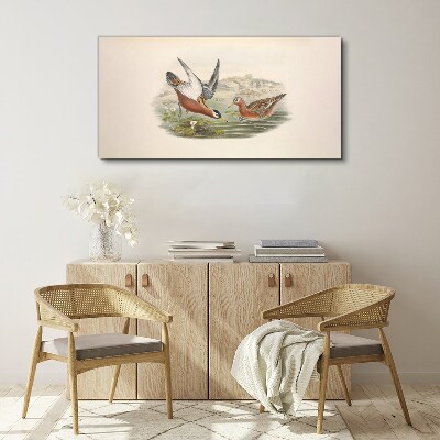 Birds over the water Print on canvas