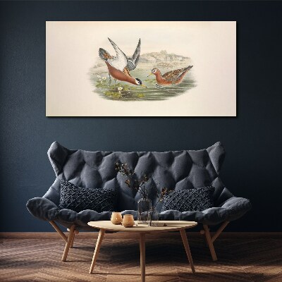 Birds over the water Print on canvas