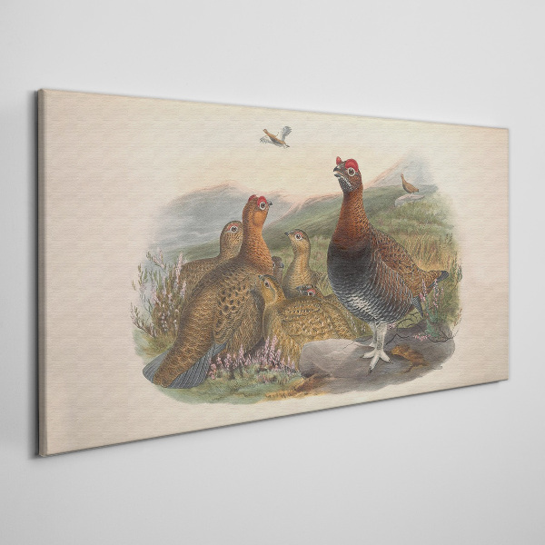 A family of birds in their natural habitat Canvas wall art