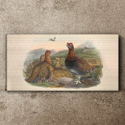 A family of birds in their natural habitat Canvas wall art