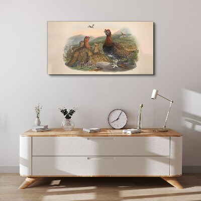 A family of birds in their natural habitat Canvas wall art