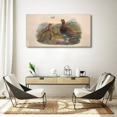 A family of birds in their natural habitat Canvas wall art