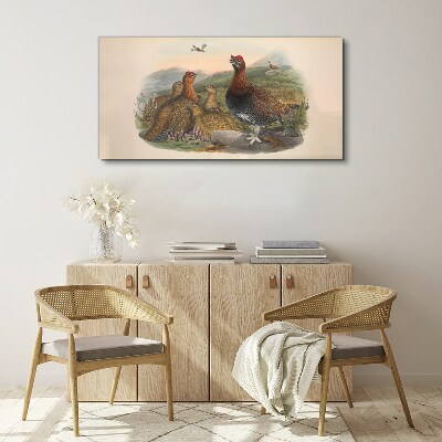 A family of birds in their natural habitat Canvas wall art