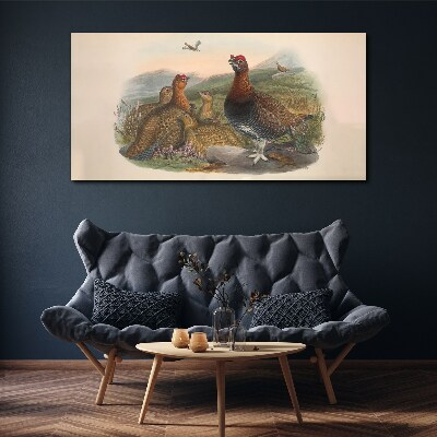 A family of birds in their natural habitat Canvas wall art