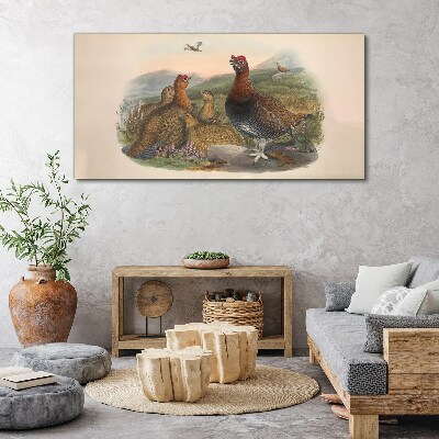 A family of birds in their natural habitat Canvas wall art