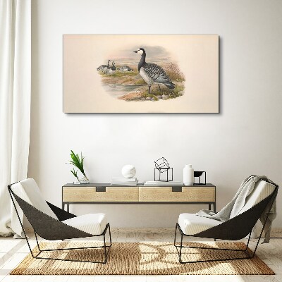 Animals birds beige Canvas print