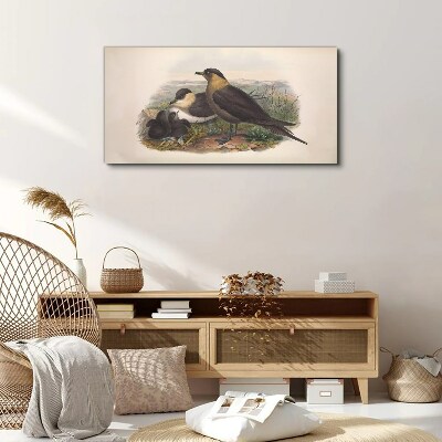 Family of birds on the nest Canvas wall art