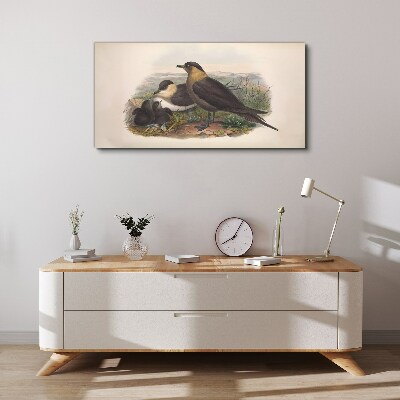 Family of birds on the nest Canvas wall art