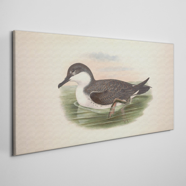 Bird on a water background Print on canvas