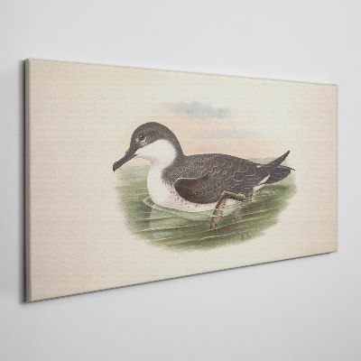 Bird on a water background Print on canvas