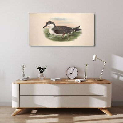 Bird on a water background Print on canvas