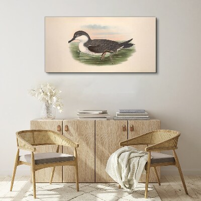 Bird on a water background Print on canvas