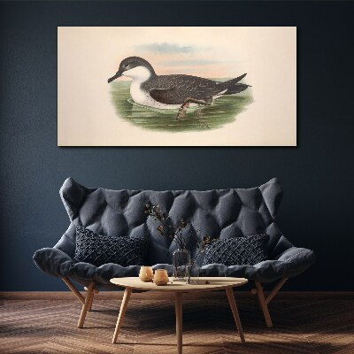 Bird on a water background Print on canvas